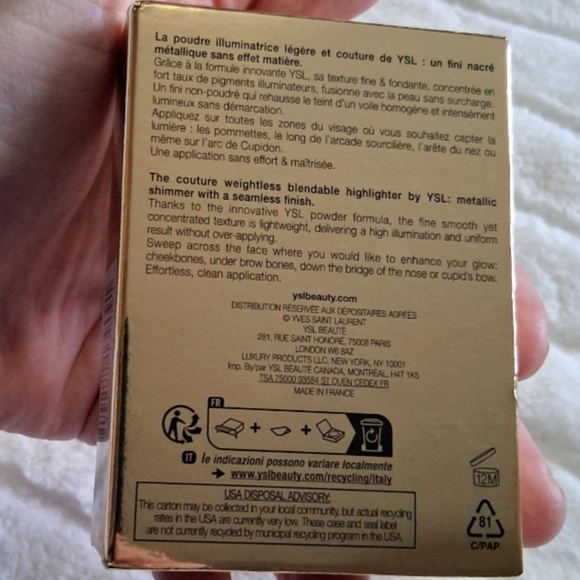 Yves Saint Laurent (YSL) Couture Highlighter In Shade 03 OR BRONE - Picture 3 of 10